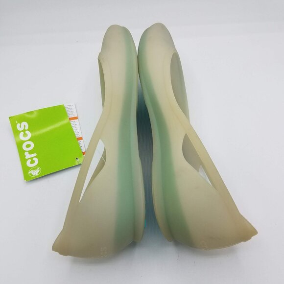 Crocs Shoes Womens 7 Rio Slip On Pointed Ballet Flats Platinum Pool 16265-0BD - Picture 6 of 8